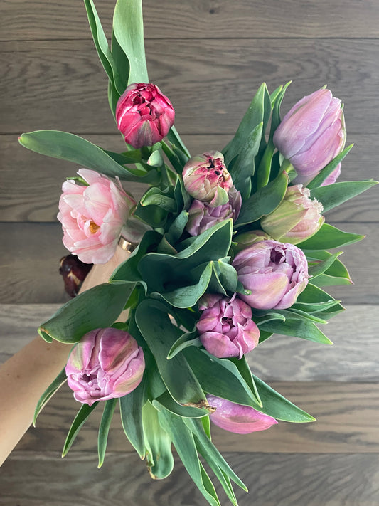 Easter Tulip Wrapped Bouquet